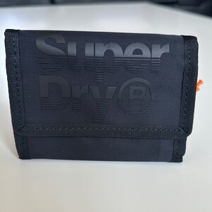 Superdry Black Wallet with Velcro Closure